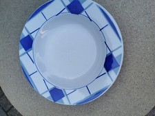 Assiettes creuses losanges bleus Sarreguemines Degoin Efel