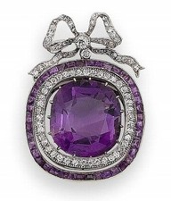 Broche nœud en améthyste de