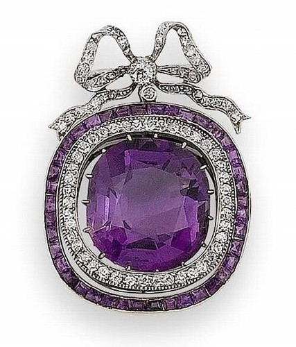 Broche nœud améthyste - broche,