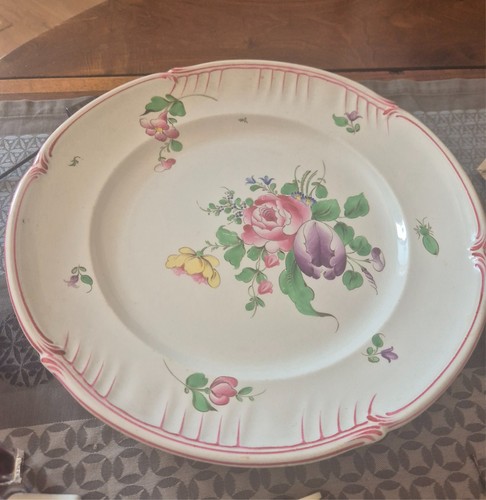 Grand plat rond faïence