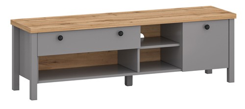 Meuble bas 146x38x46cm - 146x38x46cm, gris