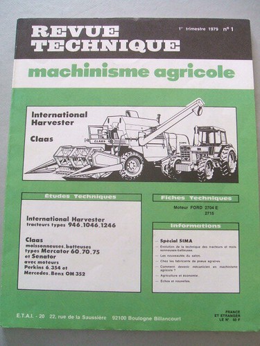 Revue technique moissonneuse - revue,