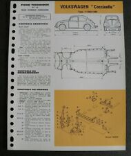 Fiche technique automobile carrosserie VOLKSWAGEN Coccinelle type 1/1302.1303.