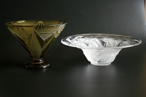 Deux bols art deco verre - en,