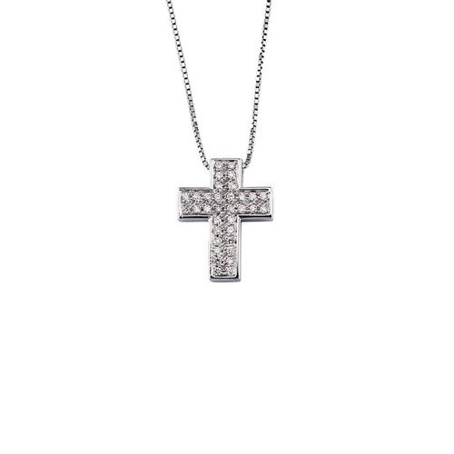 Collier pendentif croix 18 - or,