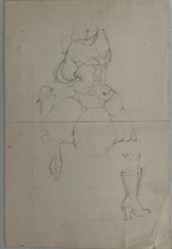 POUMEYROL JEAN MARIE DESSIN PREPARATOIRE ET MISE AU CARREAU 1981