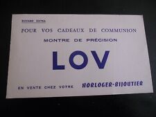 protege cahier buvard publicitaire montre de precision lov 21X12.5 cm