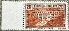 Très beau et rare n°262B "20F Pont du Gard dentelure linéaire 11 au type I", neu
