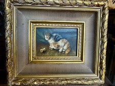 Chatons Huile sur bois. G Roy