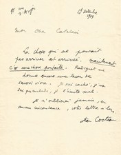Jean COCTEAU - Lettre