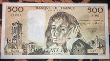 Billet 500 Francs Pascal 2/1/1992 