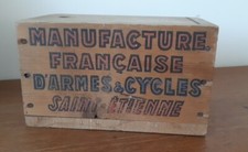 BELLE CAISSE BOÎTE BOIS MANUFACTURE ARMES CYCLES SAINT ÉTIENNE MANUFRANCE MF 