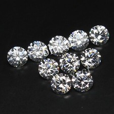 10 pièces diamant rond blanc brillant certifié VVS1 DE couleur naturelle 1,80...