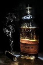 PLAQUE EN MÉTAL cigare et whisky 30 X 20 CM 