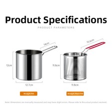 Mini Friteuse Petite Poêle en Acier Inoxydable 304 pour Tâches de Cuisine Mais