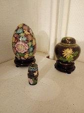 Lot de trois cloisonnés en très bon état 