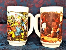 ARCOPAL * 2 CHOPES différentes bière LEVER diam 7,5x13cm ARC moyen âge PUB (B)