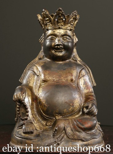 Vieille statue de bouddha - 8.8",