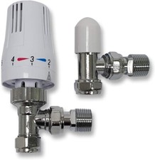 Robinet Radiateur Thermostatique à Angle TRV & 15mm x 10 Paquets - en Vrac