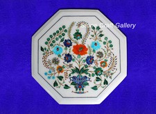 15 " Marbre Table Top Handmade Incrustation Pierre Travail Décor