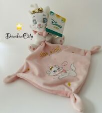 4309🌟Doudou plat Mouchoir Marie Les Aristochats blanc Rose Good Night Disney