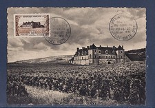 carte  1er jour  château du clos Vougeot  Cote d' Or   1951