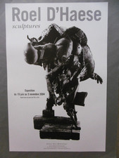 ROEL D' HAESE Affiche originale 2004 Surréalisme belge Bruges Grammont Sculpture
