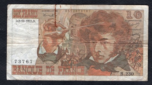 Francs berlioz 10 1975 - francs, 2.10.1975
