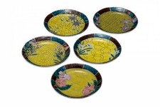Kutani Yaki Article Japonais Plaque Plat Set 5 Yoshida-Ya Wildflower 5style 1.6m