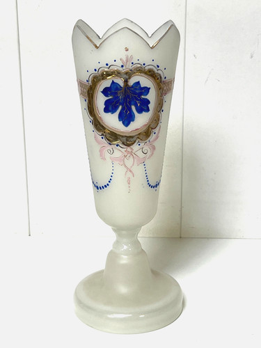 Vase ancien opaline - en, blanche