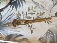 Coupe-papier Art Nouveau signé "Preyat" en bronze doré – Motif floral sculpté