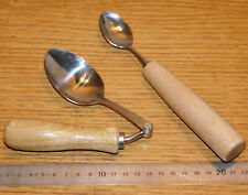 LOT 2 CUILLERE ergonomiques pliables GROS MANCHE en bois HANDICAP aide medical