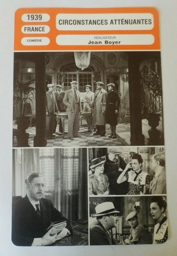 Carte fiche cinema 1939 - fiche,