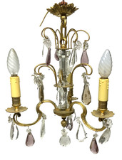 Ancien petit LUSTRE à pampilles XIXème