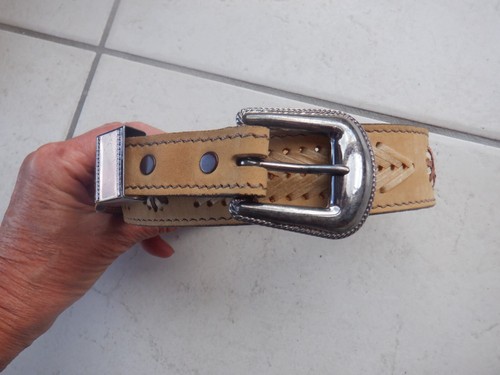 Ceinture cuir western - ceinture, brodée