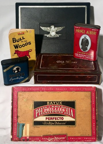 Lot vtg cigar tobacco - cigar, briar