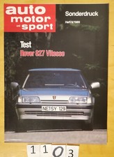 Extrait AUTO MOTOR & SPORT 9/89 Test ROVER 827 VITESSE Prospectus 6 pages D