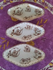 3 Raviers anciens Terre de Fer Faience de Clairefontaine RS Modèle Kioto Sépia