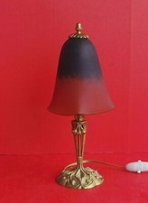 lampe art deco LELEU en bronze avec sa tulipe SCHNEIDER