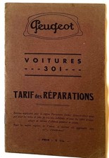 Tarif réparations  Peugeot 301 1933