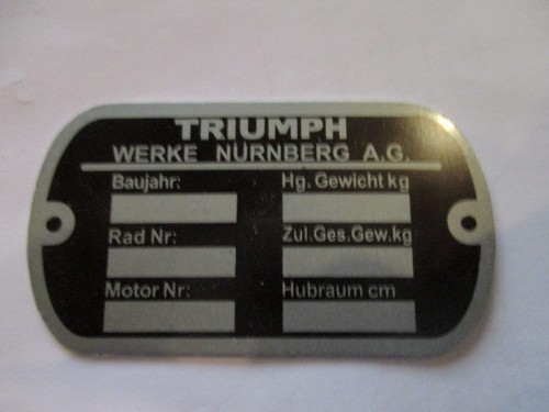 Triumph plaque - triumph,