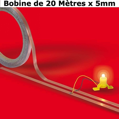 20m ruban cuivre adhésif 5mm - cuivre,