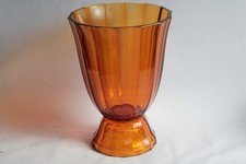 Grand vase verre ambre MOSER Karlsbad Josef HOFFMANN (58713)
