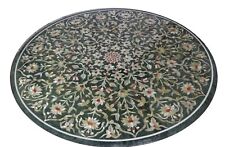 36 " Vert Marbre Rond Centre Table Pierre Inlay Artisanat Travail