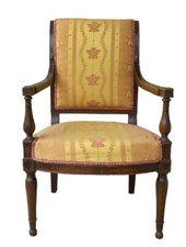 XVIII°  FAUTEUIL DIRECTOIRE à dossier renversé, Bon état