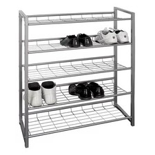 Range-Chaussures 5 Niveaux "Plase" 106cm Argent