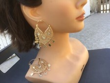 BOUCLE  D’OREILLE CRÉOLES STYLE  SAVOYARDE  PLAQUÉ DORÉE  ..   54 ROSANTINE