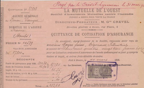 Ancienne quittance - ancienne,