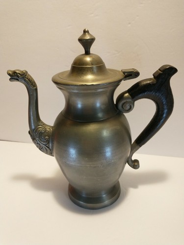 Pewter teapot dragon spout - teapot,