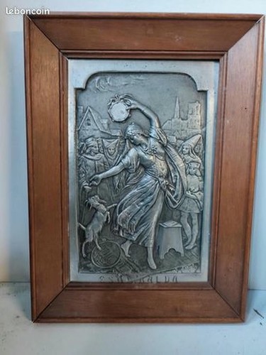 Belle plaque etain montée - belle, en